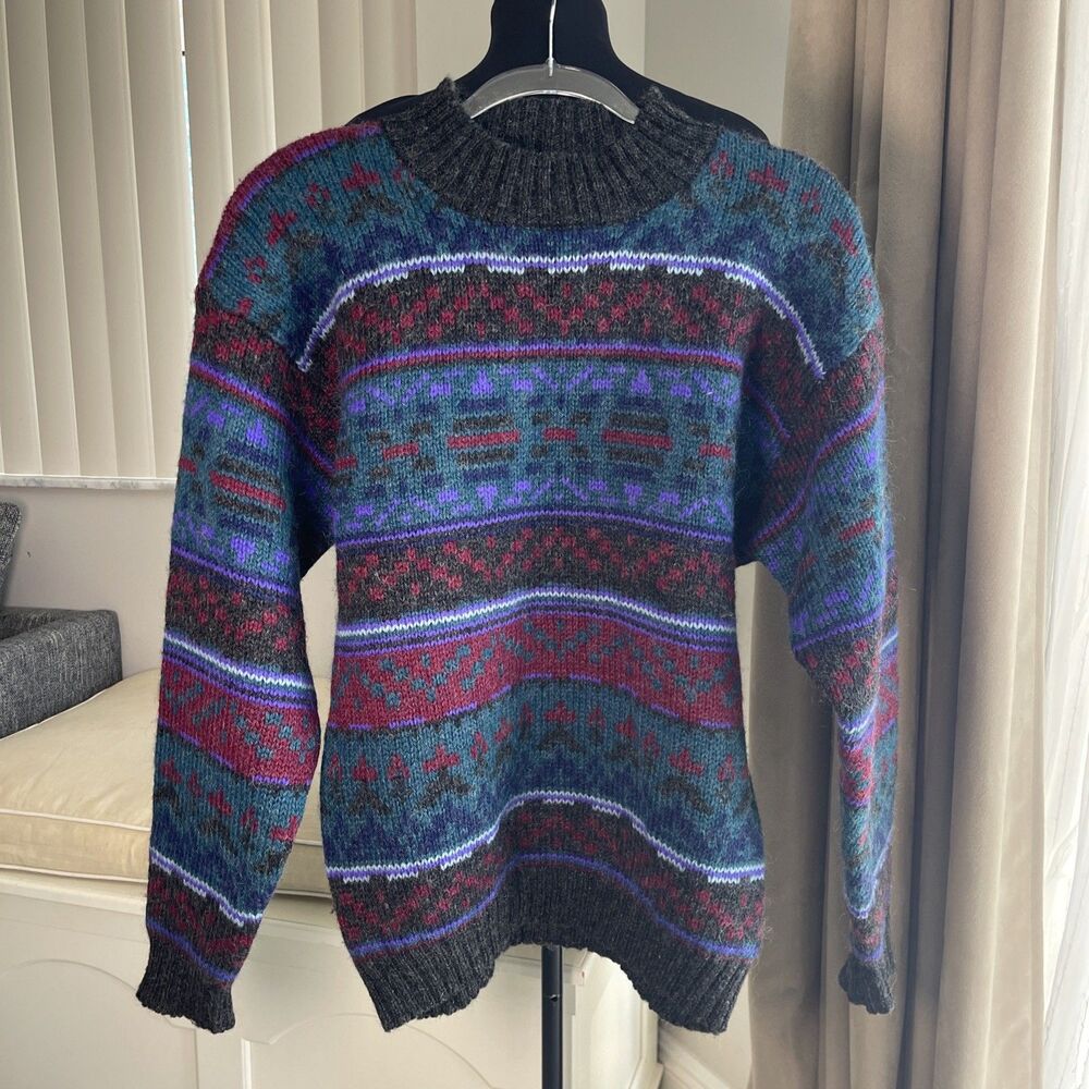 Vintage Woolrich Sweater Womans Wool Mohair Knit 80s 90s Ski Grandma L